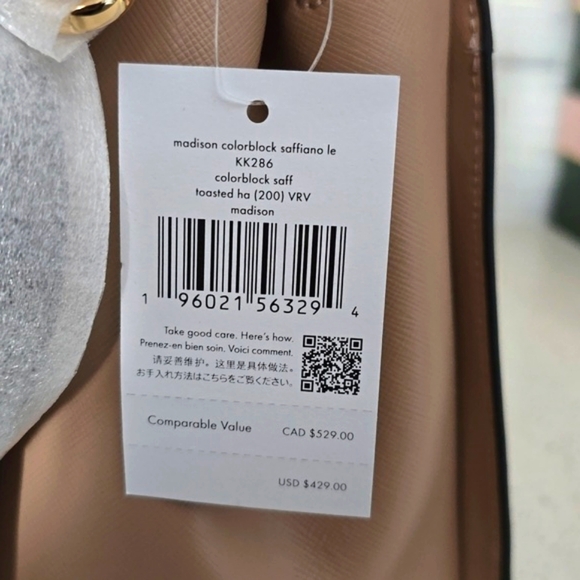Kate Spade Madison Colorblock Saffiano Leather Satchel, Toasted Hazelnut - Picture 10 of 10